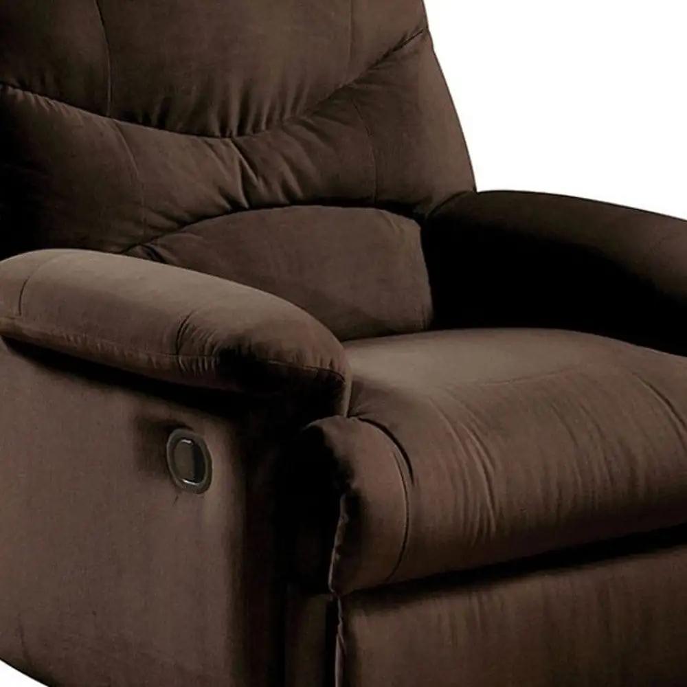 35" Chocolate Microfiber Recliner - Homeroots - Flyclothing LLC