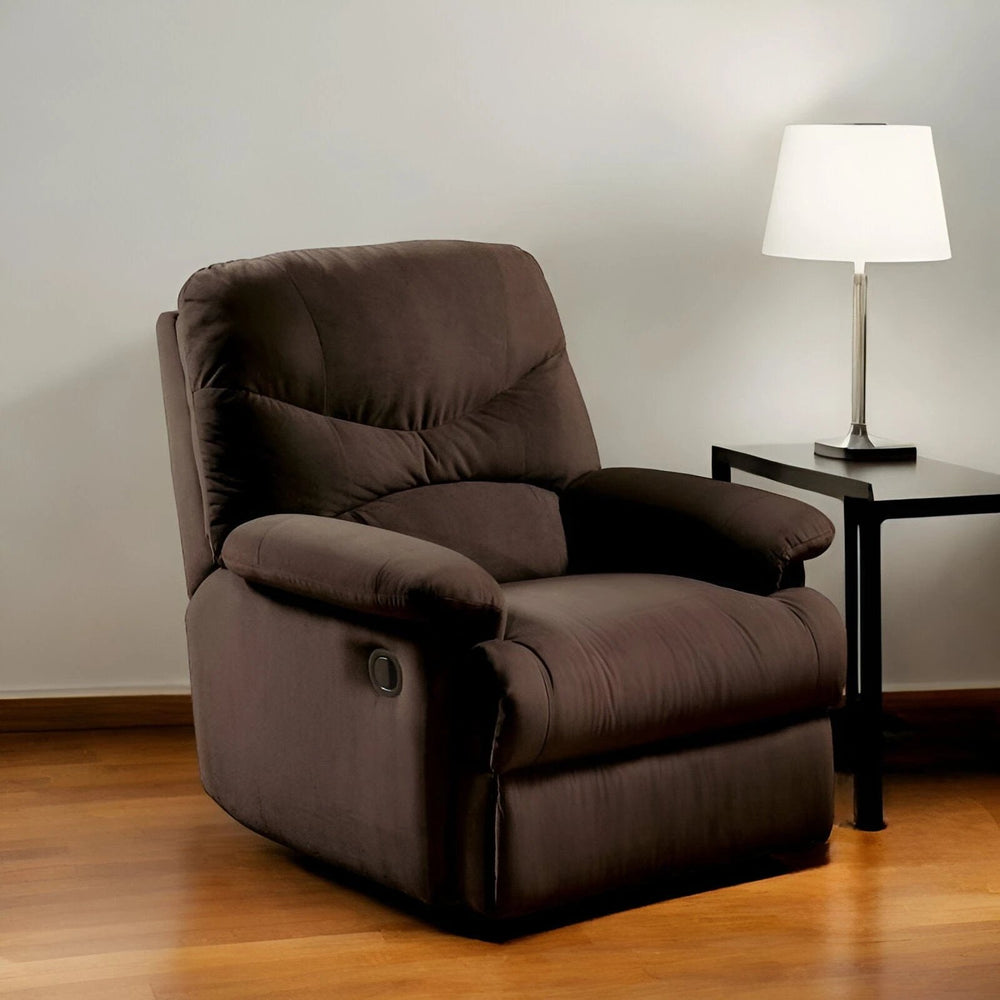 35" Chocolate Microfiber Recliner - Homeroots - Flyclothing LLC