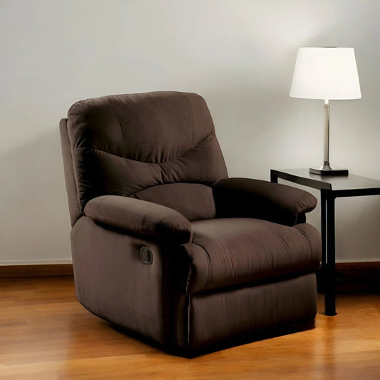 35" Chocolate Microfiber Recliner - Homeroots
