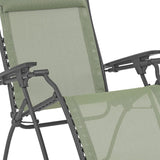 28" Green Steel Outdoor Zero Gravity Chair with Green Cushion - Homeroots
