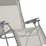 30" Light Gray and Chrome Steel Outdoor Zero Gravity Chair with Light Gray Cushion - Homeroots