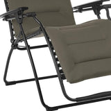 26" Gray Steel Outdoor Zero Gravity Chair with Gray Cushion - Homeroots