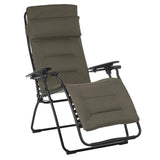 30" Gray Steel Outdoor Zero Gravity Chair with Gray Cushion - Homeroots