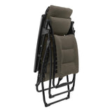 30" Gray Steel Outdoor Zero Gravity Chair with Gray Cushion - Homeroots