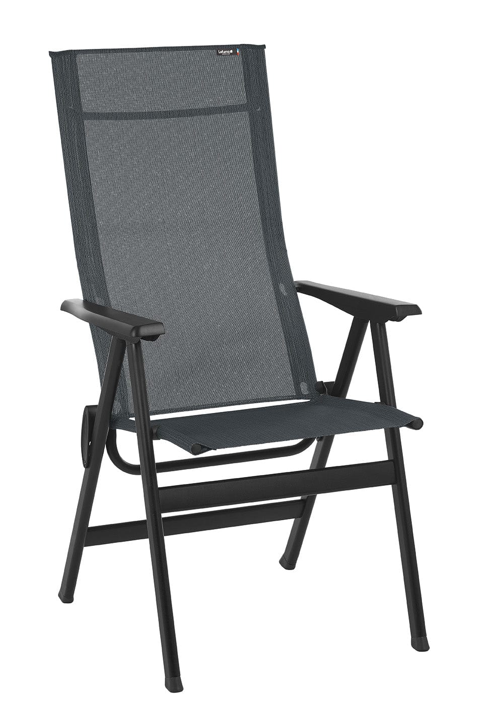 24" Gray and Black Steel Outdoor Arm Chair - Homeroots - Flyclothing LLC