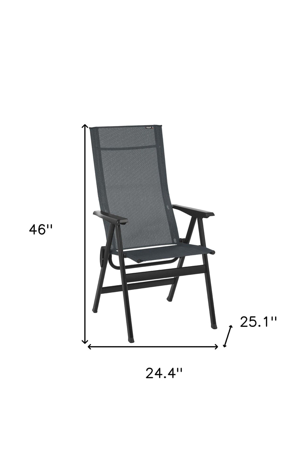 24" Gray and Black Steel Outdoor Arm Chair - Homeroots - Flyclothing LLC
