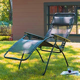30" Blue and Gray Steel Outdoor Zero Gravity Chair with Blue Cushion - Homeroots - Flyclothing LLC