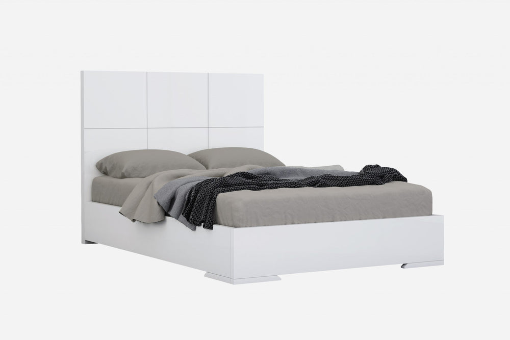White Stainless Steel King Bed Frame - Homeroots