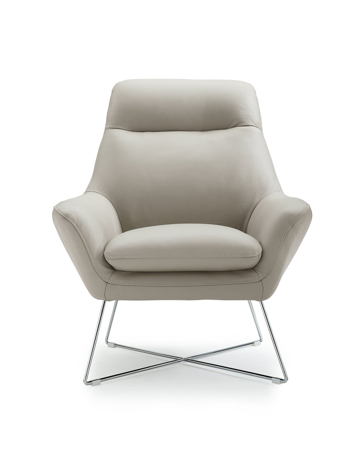 33" Light Gray And Silver Faux Leather Tufted Arm Chair - Homeroots - Flyclothing LLC