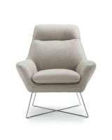 33" Light Gray And Silver Faux Leather Tufted Arm Chair - Homeroots - Flyclothing LLC