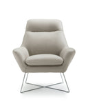 33" Light Gray And Silver Faux Leather Tufted Arm Chair - Homeroots