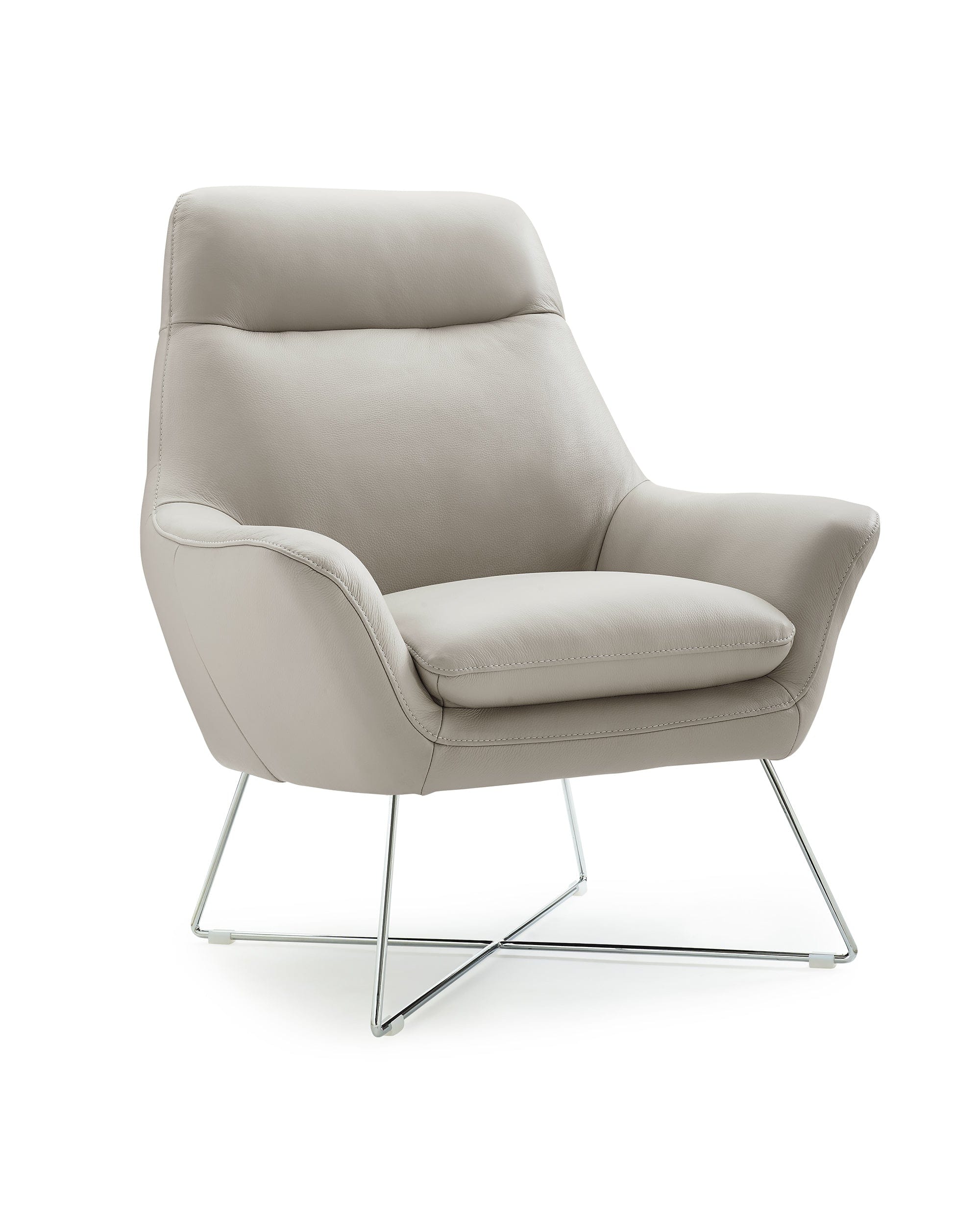 33" Light Gray And Silver Faux Leather Tufted Arm Chair - Homeroots - Flyclothing LLC