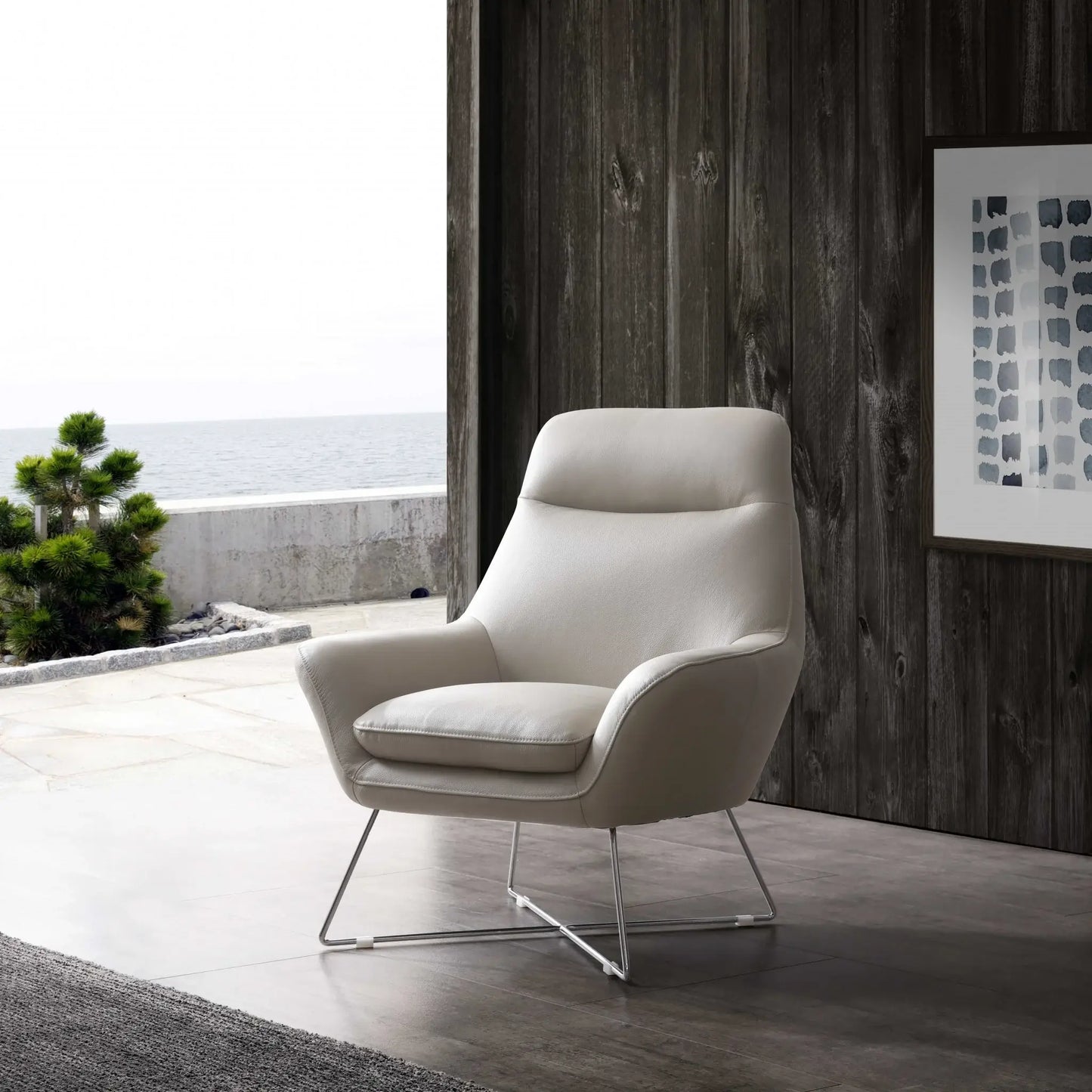 33" Light Gray And Silver Faux Leather Tufted Arm Chair - Homeroots - Flyclothing LLC