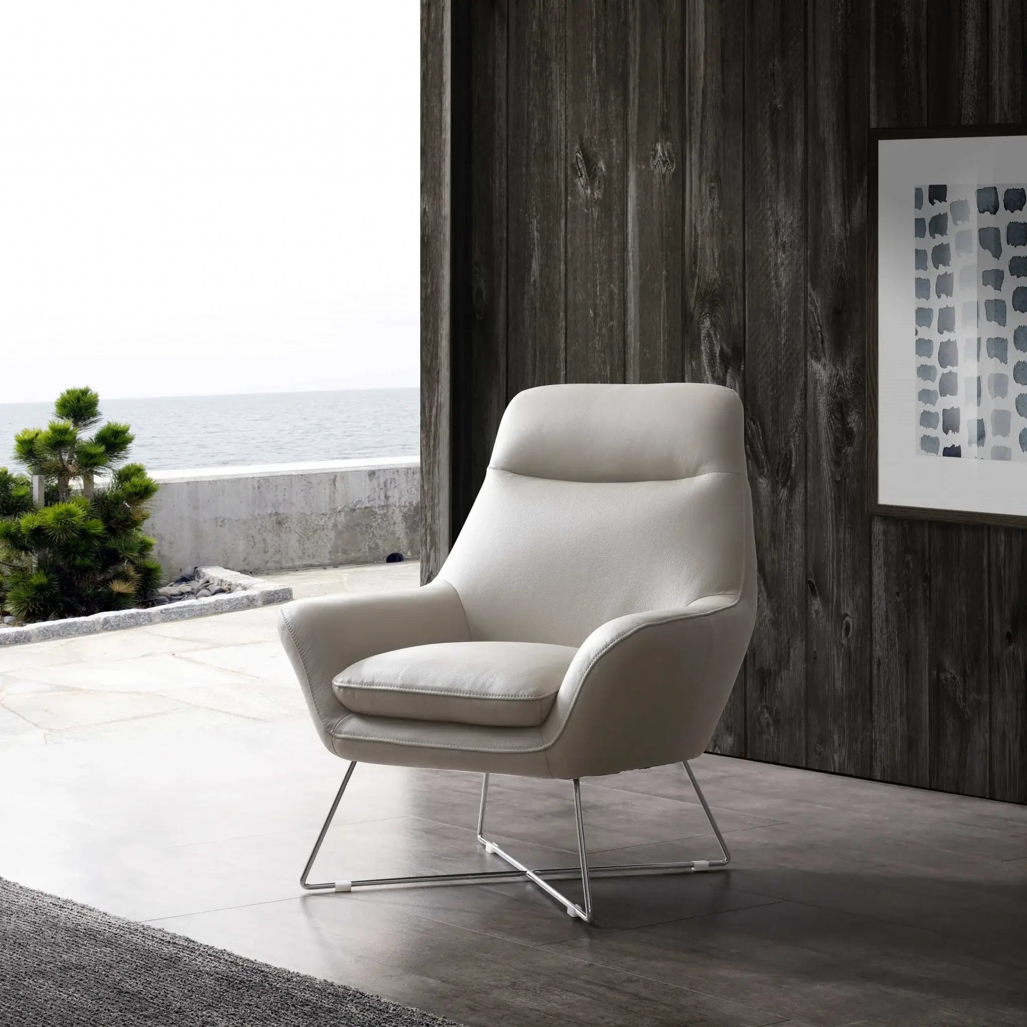 33" Light Gray And Silver Faux Leather Tufted Arm Chair - Homeroots - Flyclothing LLC