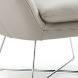 33" Light Gray And Silver Faux Leather Tufted Arm Chair - Homeroots - Flyclothing LLC