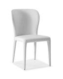 Set of Two White Upholstered Faux Leather Dining Side Chairs - Homeroots - Flyclothing LLC