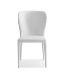Set of Two White Upholstered Faux Leather Dining Side Chairs - Homeroots