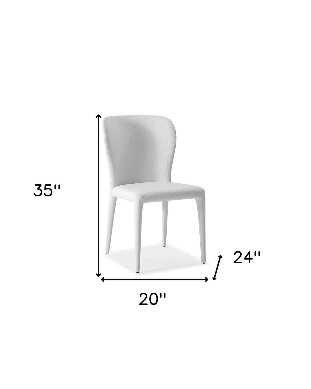 Set of Two White Upholstered Faux Leather Dining Side Chairs - Homeroots - Flyclothing LLC