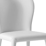Set of Two White Upholstered Faux Leather Dining Side Chairs - Homeroots