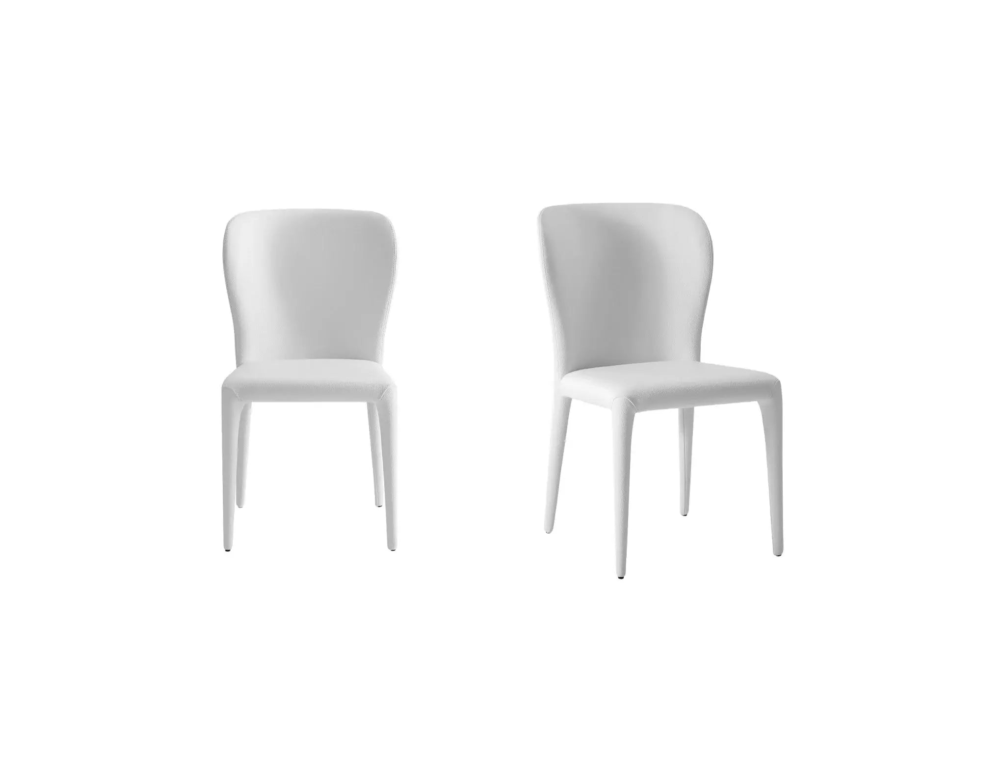 Set of Two White Upholstered Faux Leather Dining Side Chairs - Homeroots - Flyclothing LLC