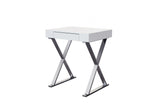 27" White and Silver Writing Desk - Homeroots