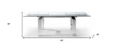 63" Clear and Silver Glass and Stainless Steel Self-Storing Leaf Dining Table - Homeroots - Flyclothing LLC