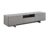 73" Gray Wood Cabinet Enclosed Storage TV Stand - Homeroots