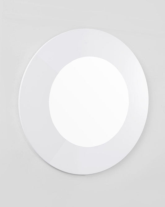 40" White Round Framed Accent Mirror - Homeroots