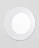 40" White Round Framed Accent Mirror - Homeroots