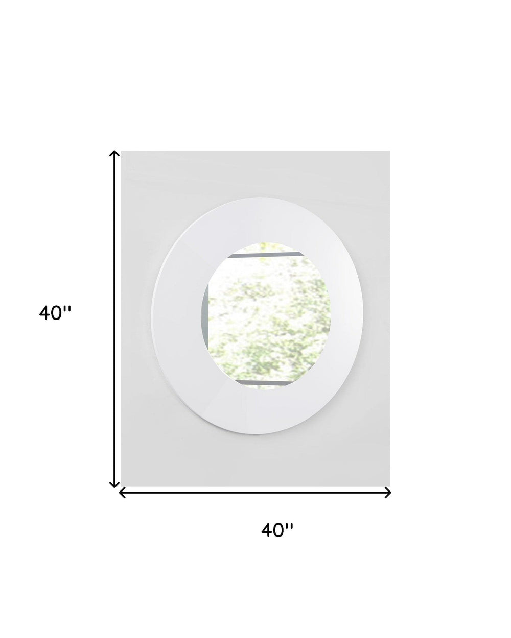 40" White Round Framed Accent Mirror - Homeroots - Flyclothing LLC