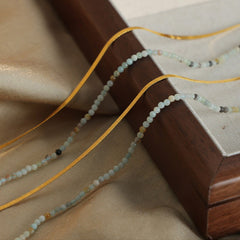 Beaded Titanium Steel Double-Layered Necklace - Trendsi