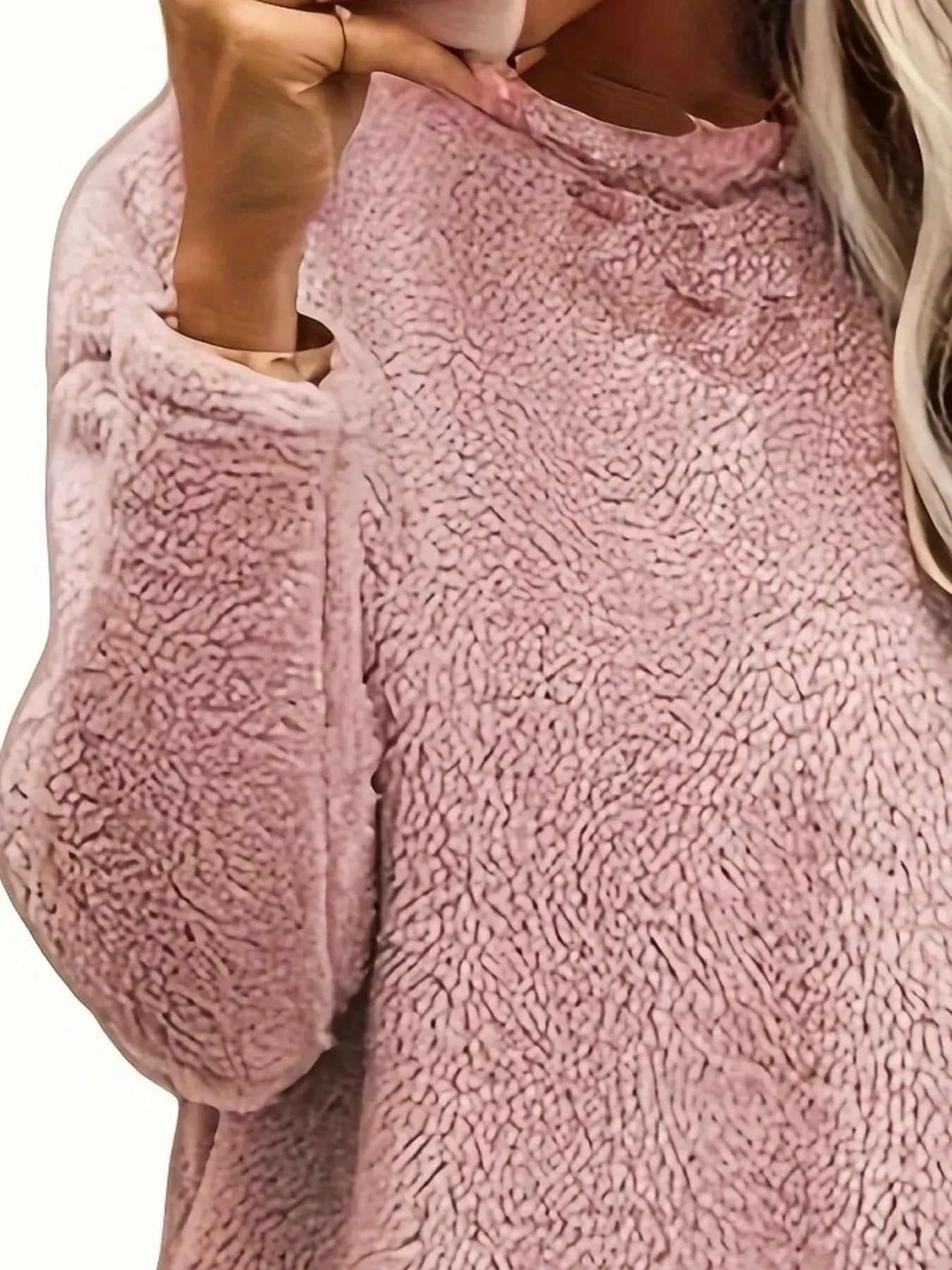 Fleece Long Sleeve Sweatshirt - Trendsi - Flyclothing LLC