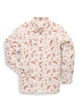 Women's Ely & Walker Ecru Western Motif Print Flannel Shacket with Sherpa Lining - Ely Cattleman - Flyclothing LLC