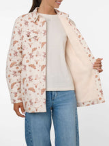 Women's Ely & Walker Ecru Western Motif Print Flannel Shacket with Sherpa Lining - Ely Cattleman - Flyclothing LLC