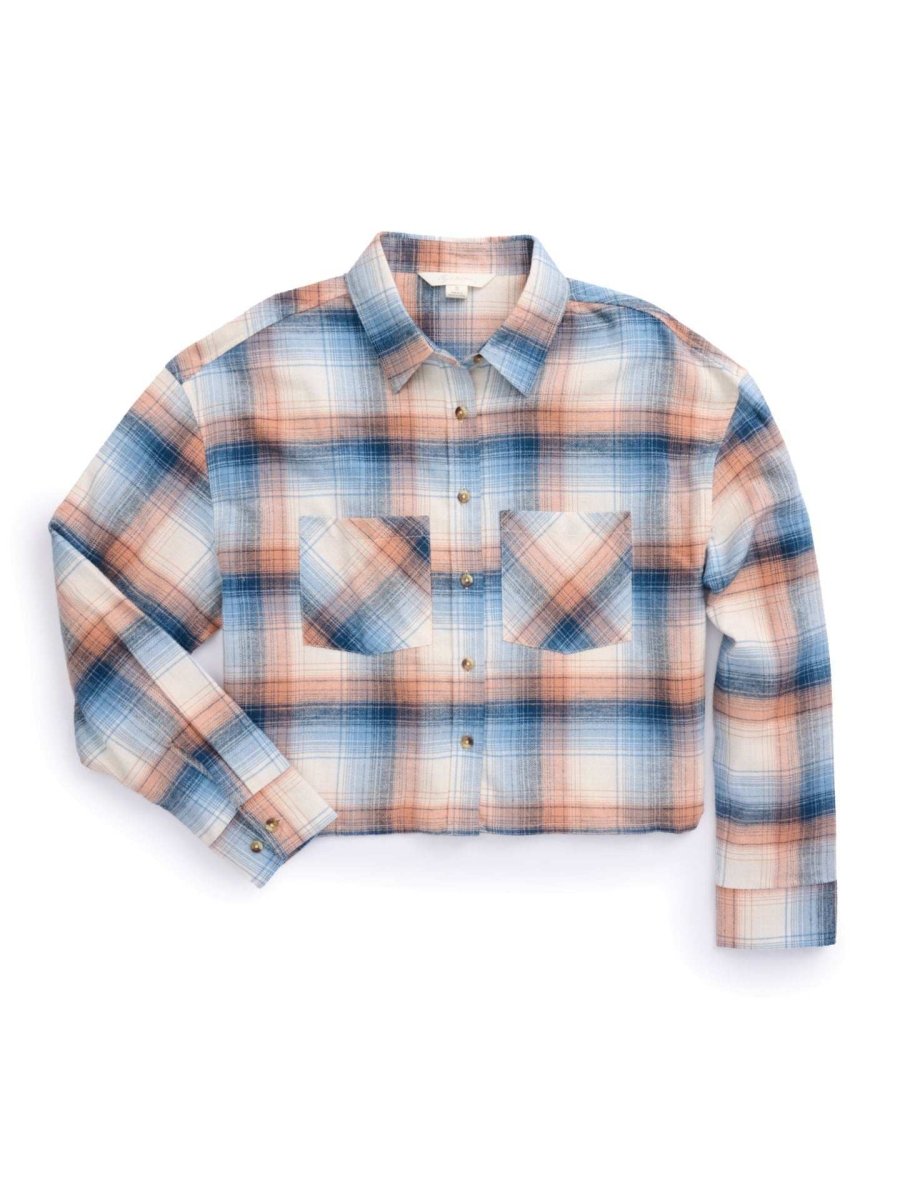 Women's Ely Walker Cropped Boyfriend Flannel Shirt - Ely Cattleman - Flyclothing LLC