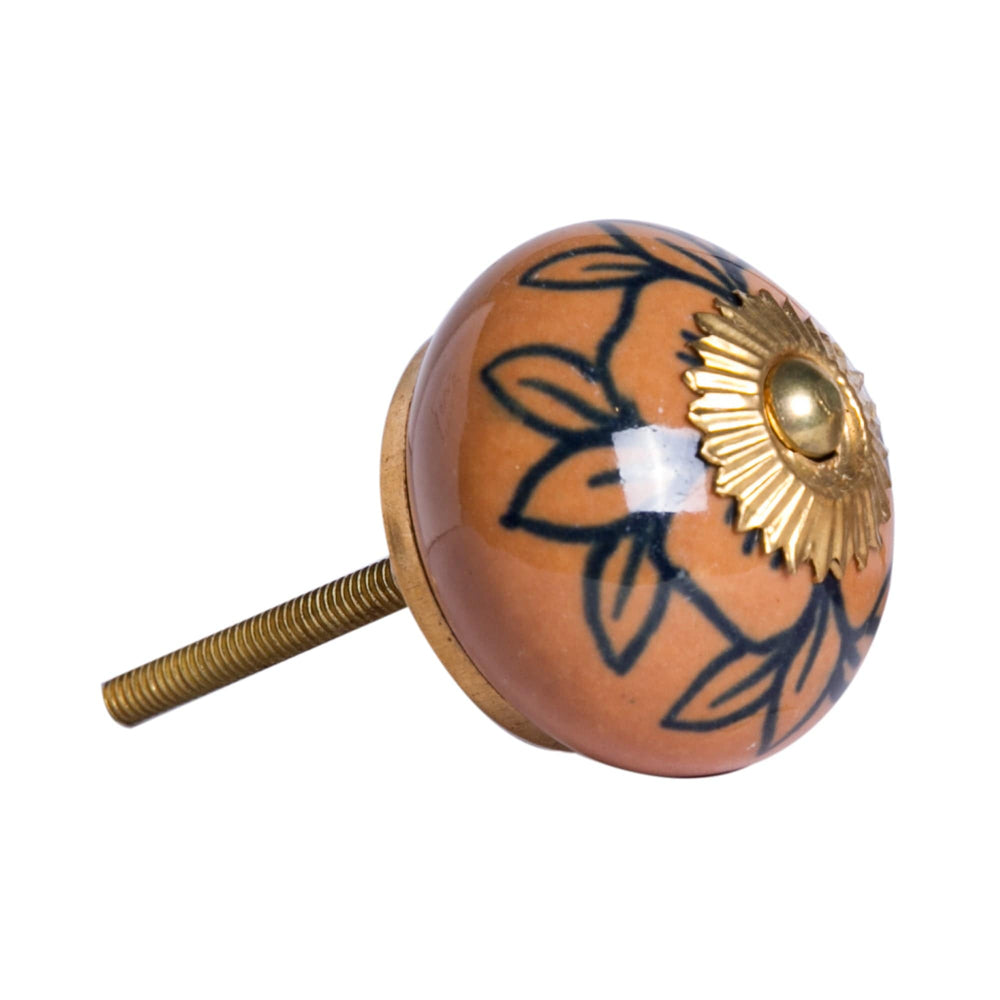 1.5" X 1.5" X 1.5" Orange Gold And Black  Knobs 8 Pack - Homeroots