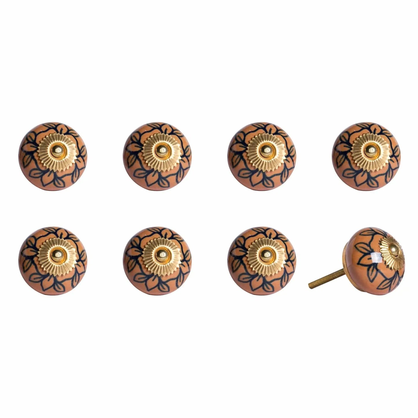 1.5" X 1.5" X 1.5" Orange Gold And Black Knobs 8 Pack - Homeroots - Flyclothing LLC