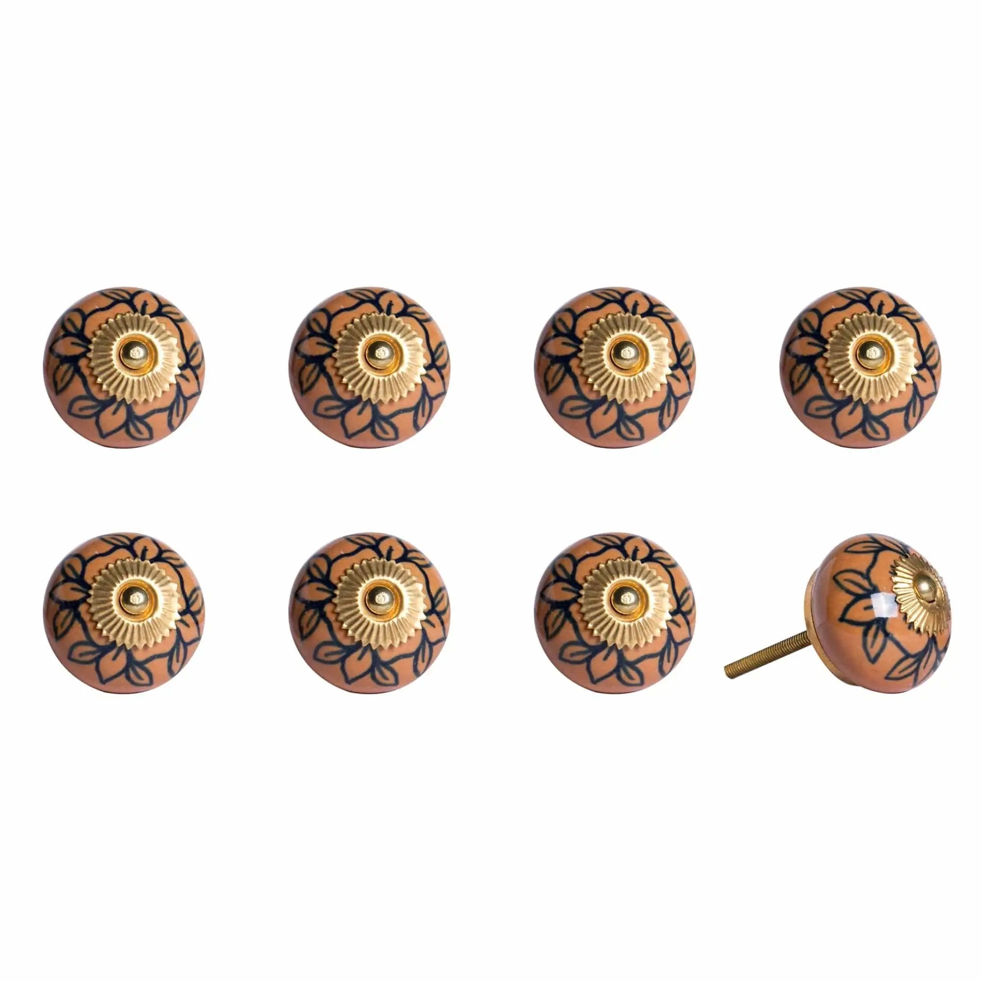 1.5" X 1.5" X 1.5" Orange Gold And Black Knobs 8 Pack - Homeroots - Flyclothing LLC