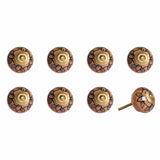 1.5" X 1.5" X 1.5" Orange Gold And Black  Knobs 8 Pack - Homeroots