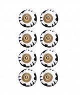 1.5" X 1.5" X 1.5" Black White And Gold Knobs 8 Pack - Homeroots - Flyclothing LLC