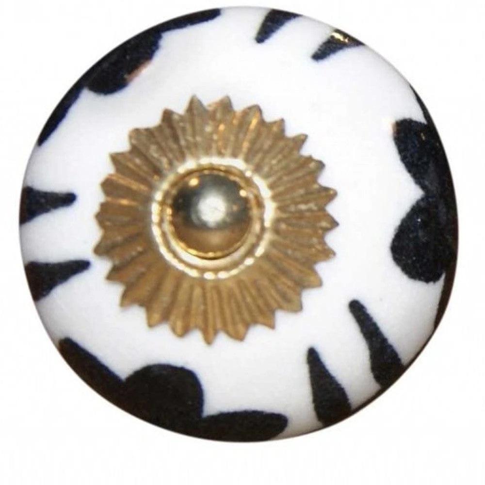 1.5" X 1.5" X 1.5" Black White And Gold Knobs 8 Pack - Homeroots - Flyclothing LLC