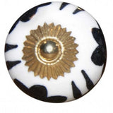 1.5" X 1.5" X 1.5" Black White And Gold  Knobs 8 Pack - Homeroots