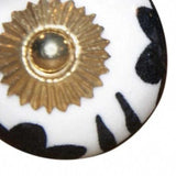 1.5" X 1.5" X 1.5" Black White And Gold  Knobs 8 Pack - Homeroots