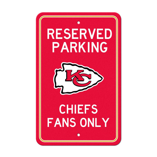 Kansas City Chiefs Team Color Reserved Parking Sign Décor 18in. X 11.5in. Lightweight - Kansas City Chiefs