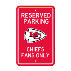 Kansas City Chiefs Team Color Reserved Parking Sign Décor 18in. X 11.5in. Lightweight - Kansas City Chiefs