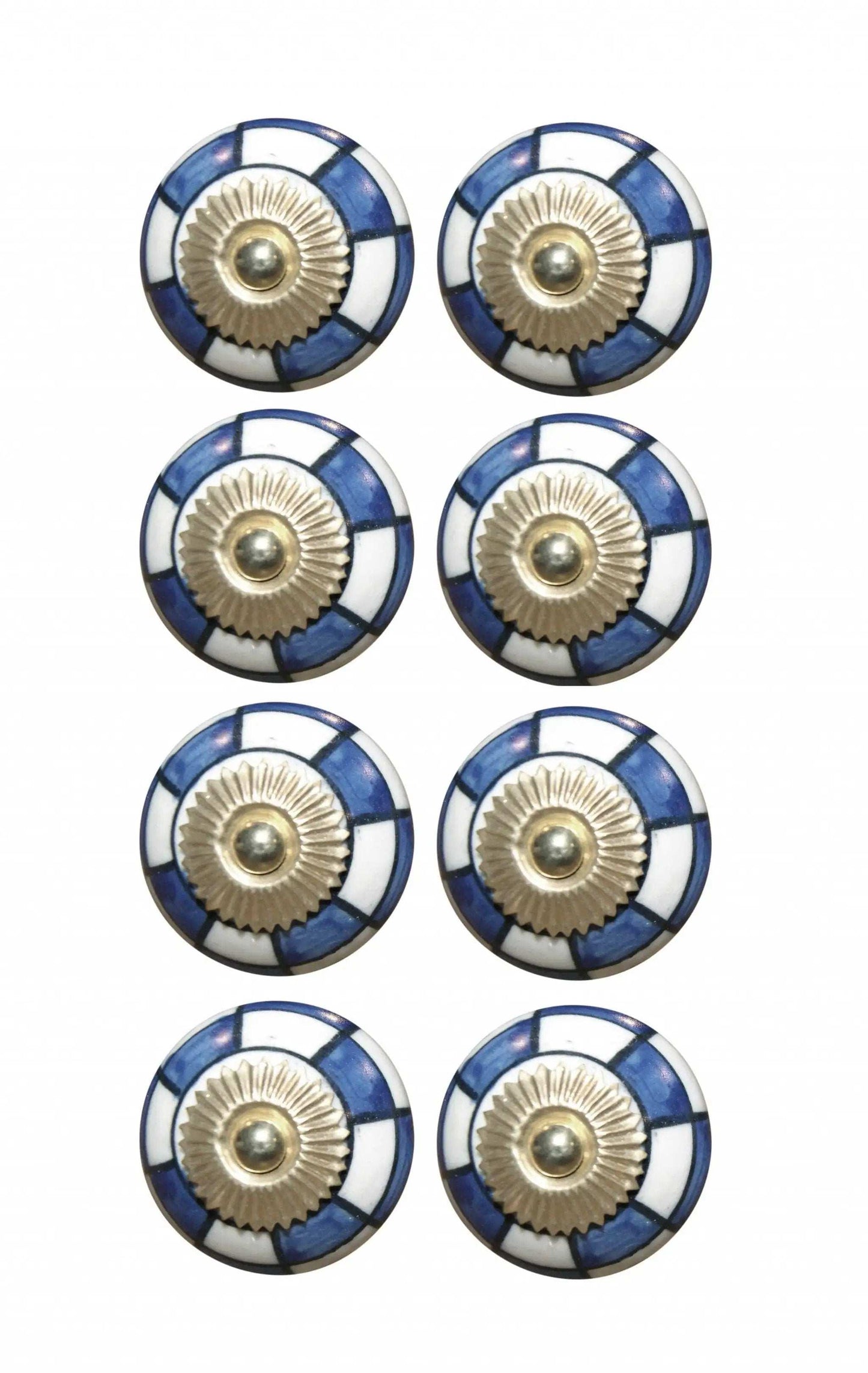 Charming Blue And Gold Set Of 8 Knobs - Homeroots - Flyclothing LLC