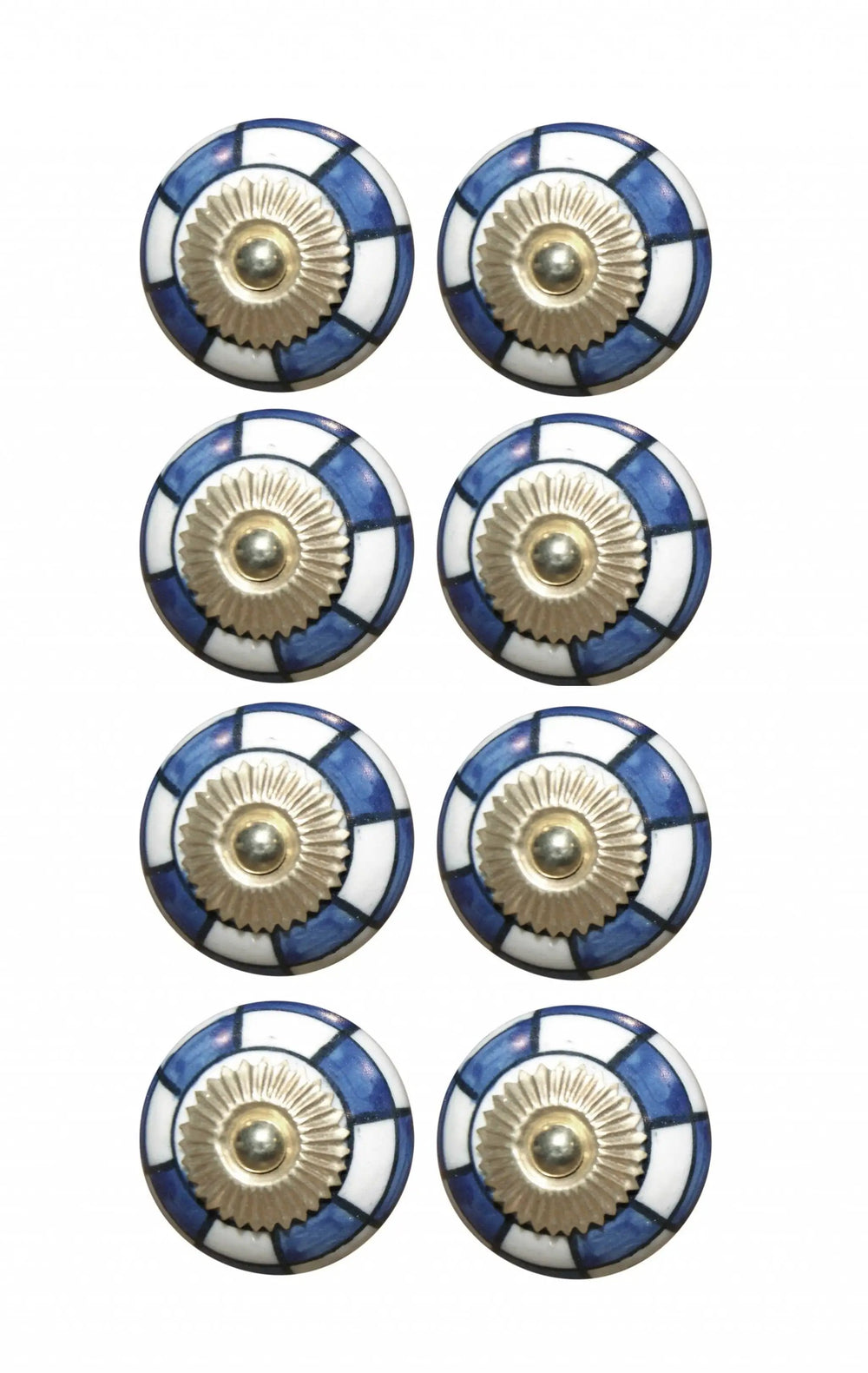 Charming Blue And Gold Set Of 8 Knobs - Homeroots