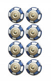 Charming Blue And Gold Set Of 8 Knobs - Homeroots
