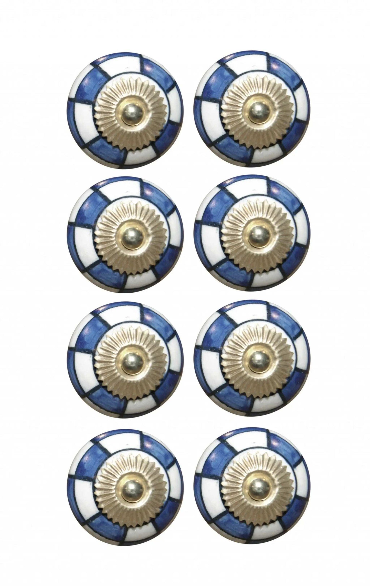 Charming Blue And Gold Set Of 8 Knobs - Homeroots - Flyclothing LLC