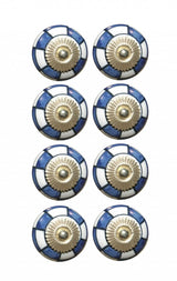 Charming Blue And Gold Set Of 8 Knobs - Homeroots - Flyclothing LLC